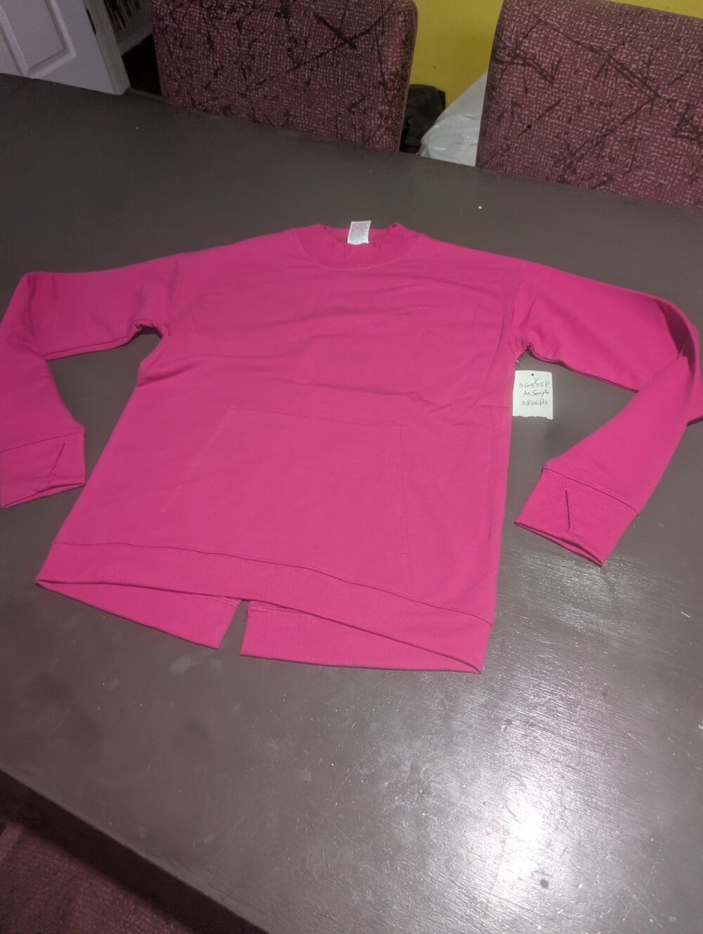 All In Motion Size L (10/12) Girls NWT Pink Sweater With Thumb Holes/Front Pock.